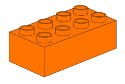 Bild von Lernbaustein 2 x 4 Orange